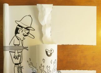 Danish Artist Creates Paper Drawings With 3D Art Illusion, Bringing Cartoons To Life