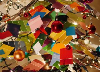 Artist Creates One of a Kind Christmas Tree Using Paint Samples