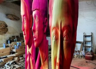 Elongated Wooden Sculptures Show Surreal Perspective Of Human Figures