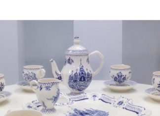 Unique Tea Sets Combines Blue Porcelain With Criminal Tattoos