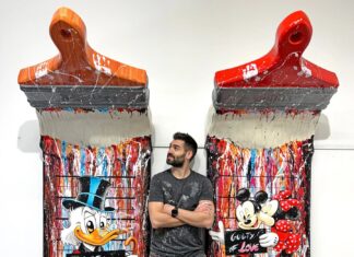 Paintings Emerge from Giant Paintbrushes in the Works of Julien Durix