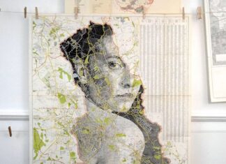 Ed Fairburn Uses Paper Maps as Canvas for Portraits