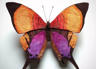 Yumi Okita Creates Colorful Butterflies and Moths Out of Threads