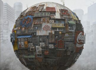 Japanese Artist Paints Floating Orbs Consisting of Urban Residue